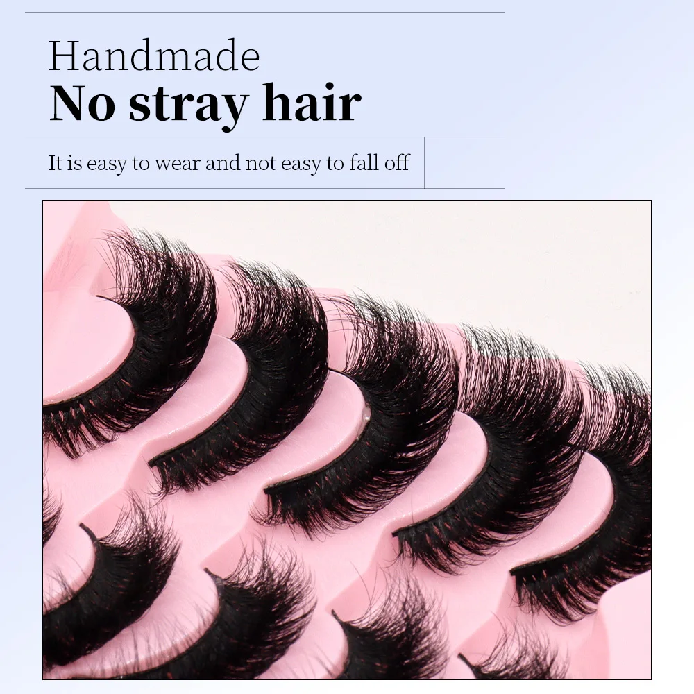 5 أزواج من الرموش الهزلية رموش المنك الاصطناعية الطبيعية الرموش الصناعية الكاملة تكثيف رموش عين القط تأثيري السفر mu