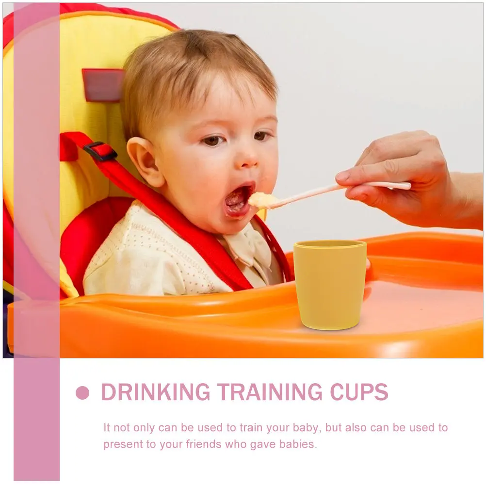 

2Pcs Baby Silicone Training Cups High-Tension Heat-Resistant Non-Deforming Waterproof Drinking Cups for Infants Toddlers