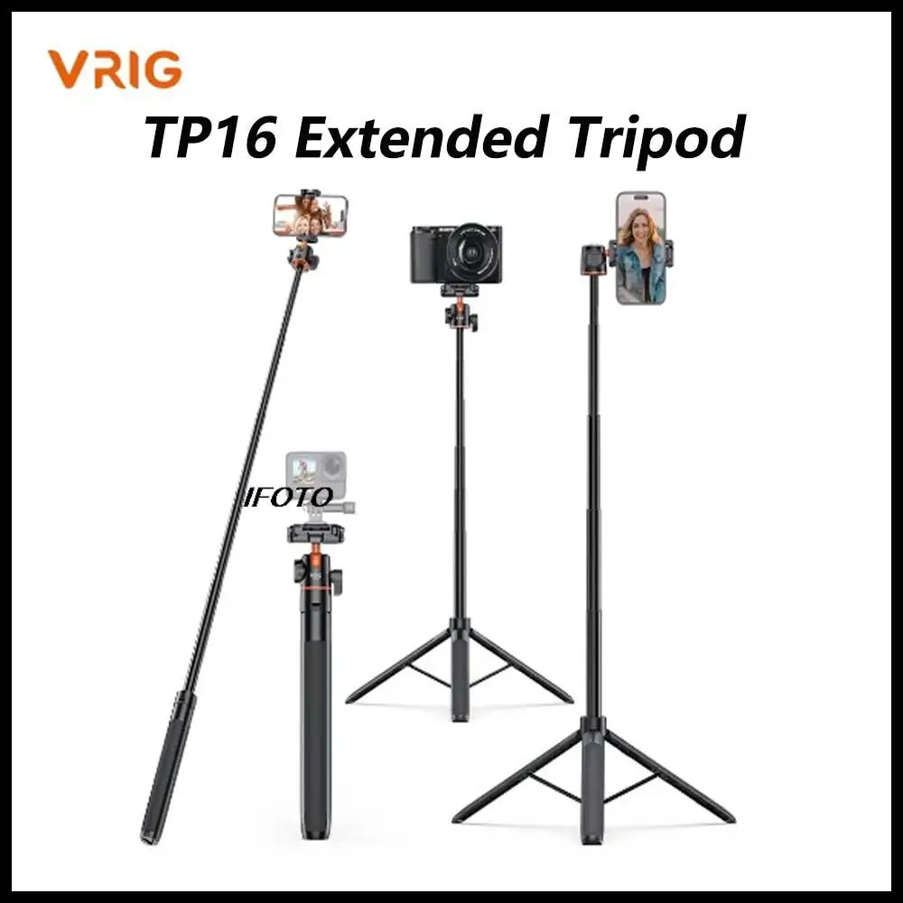 VRIGTP16 Extended Tripod 145cm Handheld Selfie Stick Cell Phone Live Stands Photo Video Shooting Multifunctional Tripods