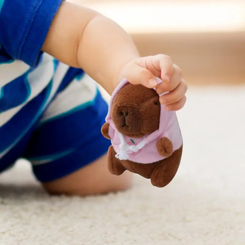 Capybara Plüsch-Schlüsselanhänger, kreative flauschige Tiere, Puppe, Schlüsselanhänger, niedlicher Taschenanhänger, Rucksack-Zubehör, Geburtstagsgeschenke