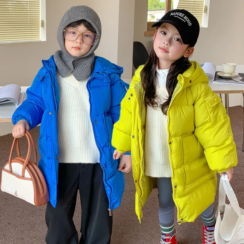 Boys Girls Hooded Jackets 2025 Kids Winter Warm Down Coats Children Thickened Casual Outerwear New Teenager Fashion Overcoat