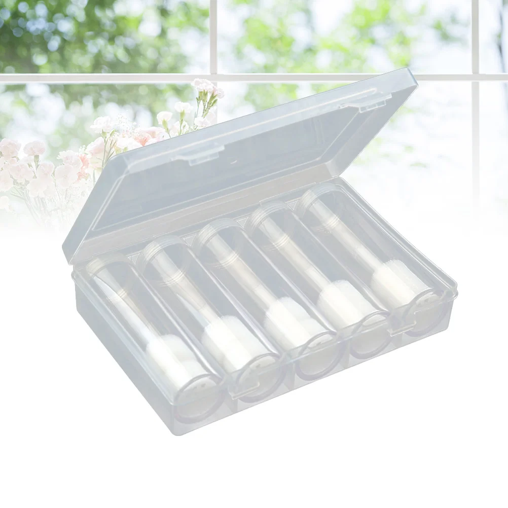 

6 Pcs Premium Plastic Storage Tube Set 5 Tubes 1 Box High Transparent Capsules Smooth Touch Dust Proof