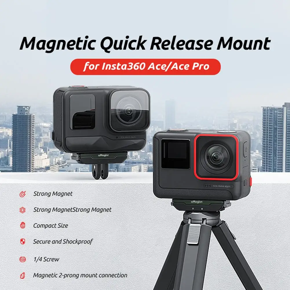 Magnetic Quick Release Mount For Insta360 Go 3 Ace Pro Protective Frame Case Camera Rabbit Cage  2-Prong Mount Claw