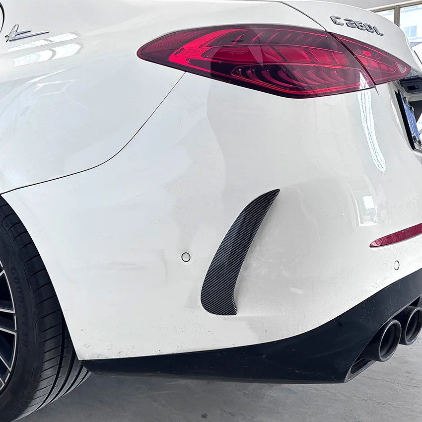 Car Rear Bumper Splitter Spoiler Canard Air Vent Splitter Lip For Mercedes Benz C Class W206 S206 C260 C43 C63 AMG 2022 2023