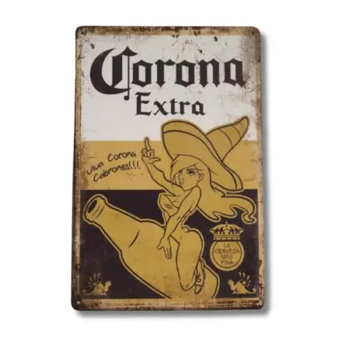 Panneau en étain de bière Corona, décor d'affiche publicitaire Vintage en métal pour Bar mexicain