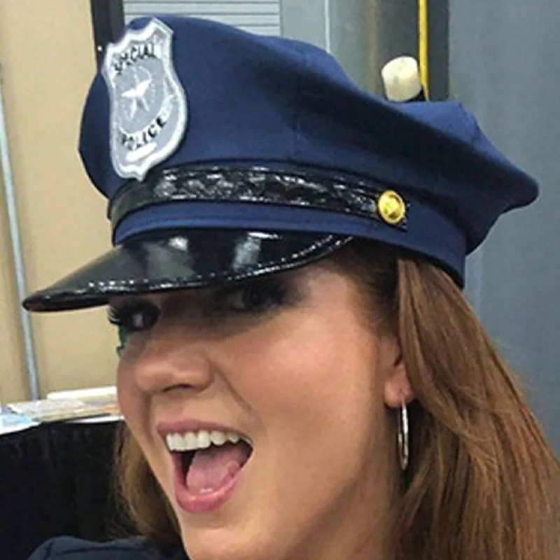 2 Gorras de Policía Unisex para Juego de Roles, Divertido Disfraz de Navidad para Fiestas y Accesorios de Uniforme