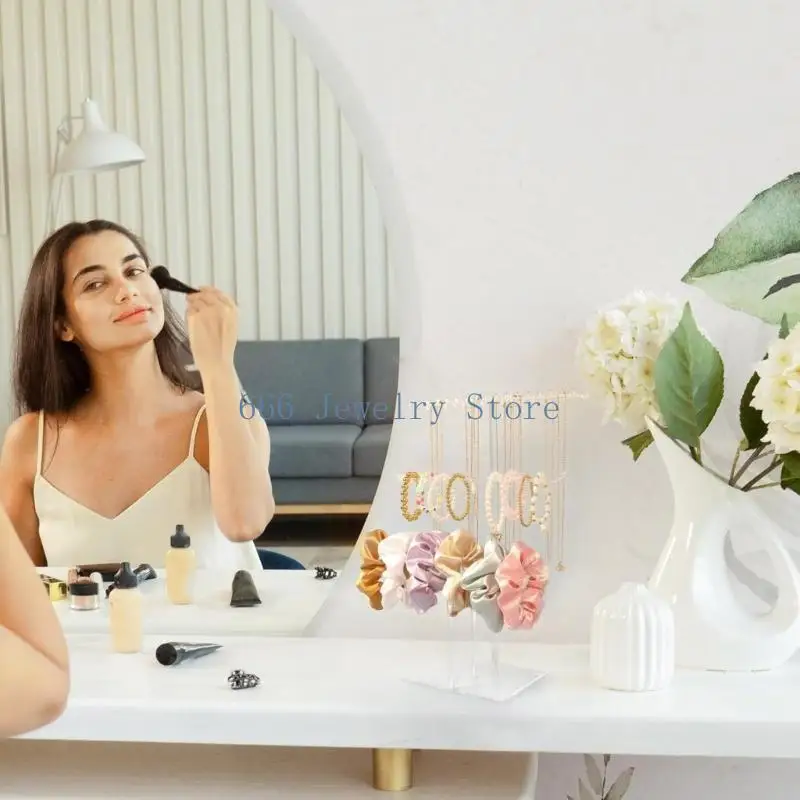 

F2TD прозрачные акриловые подставки для ожерелья и ювелирных изделий, элегантные портативные органайзеры для аксессуаров и