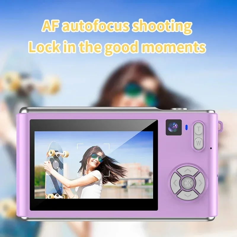 Fotocamera digitale 4K HD Fotocamere ricaricabili Fotocamera con messa a fuoco automatica Video Vlogging 18x Schermo da 3 pollici Fotocamera selfie da viaggio portatile