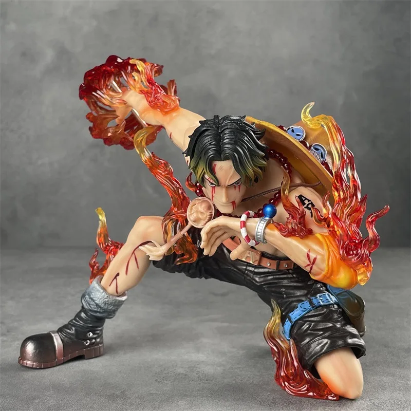 Anime Ace Figure One Piece Action Figurine The Top War Portgas D Ace Figure Flame Drifting 16cm PVC Collectible Model Toys Gifts