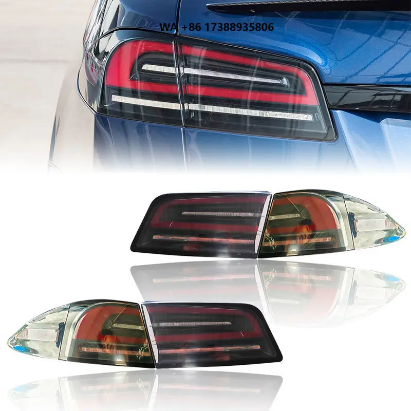 LED Tail Lights for Model S 2014-2019 Clear Lens Color 12V 6000 lm 6000K for Upgrading and Modifying New Model