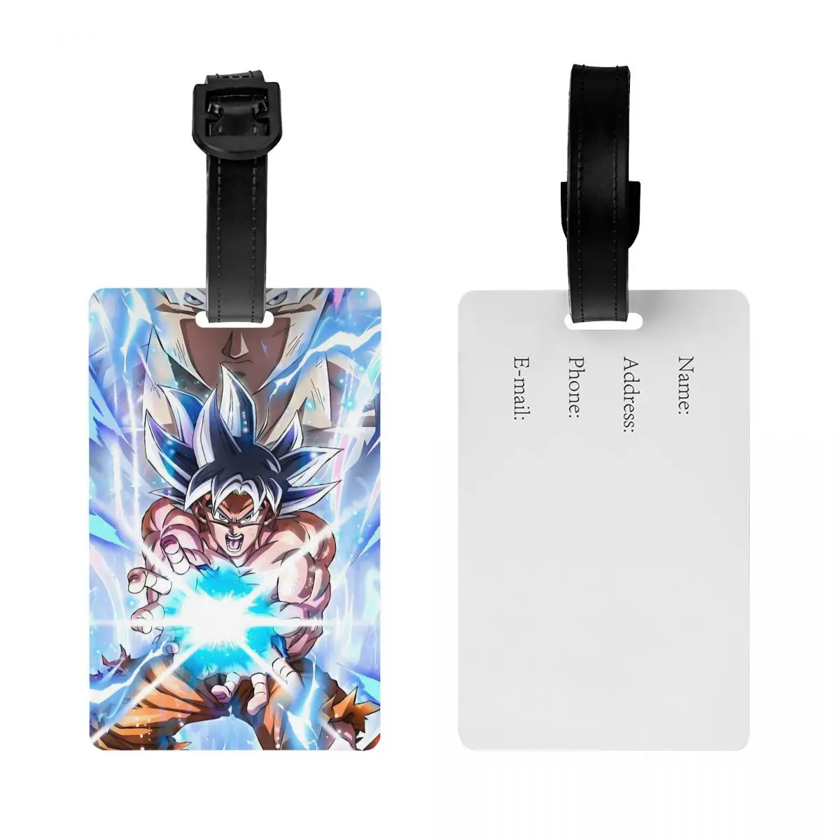 Étiquettes de bagage Manga de dessin animé végéta personnalisées pour valises, nouveauté mignonne, couverture de confidentialité, nom, carte d'identité