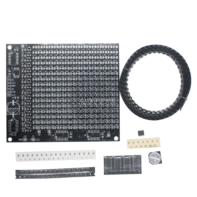 DIY Electronic Kit 256 LED Dot Matrix Advertising Screen Kit Light-emitting Diode SMD Soldering Component  Welding Training Kit