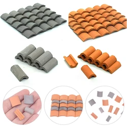 1/16 Dollhouse Miniature Wall Bricks Roof Tiles Building Set For Dollhouses Kitchen Garden Living Room Life Scene Decor Props