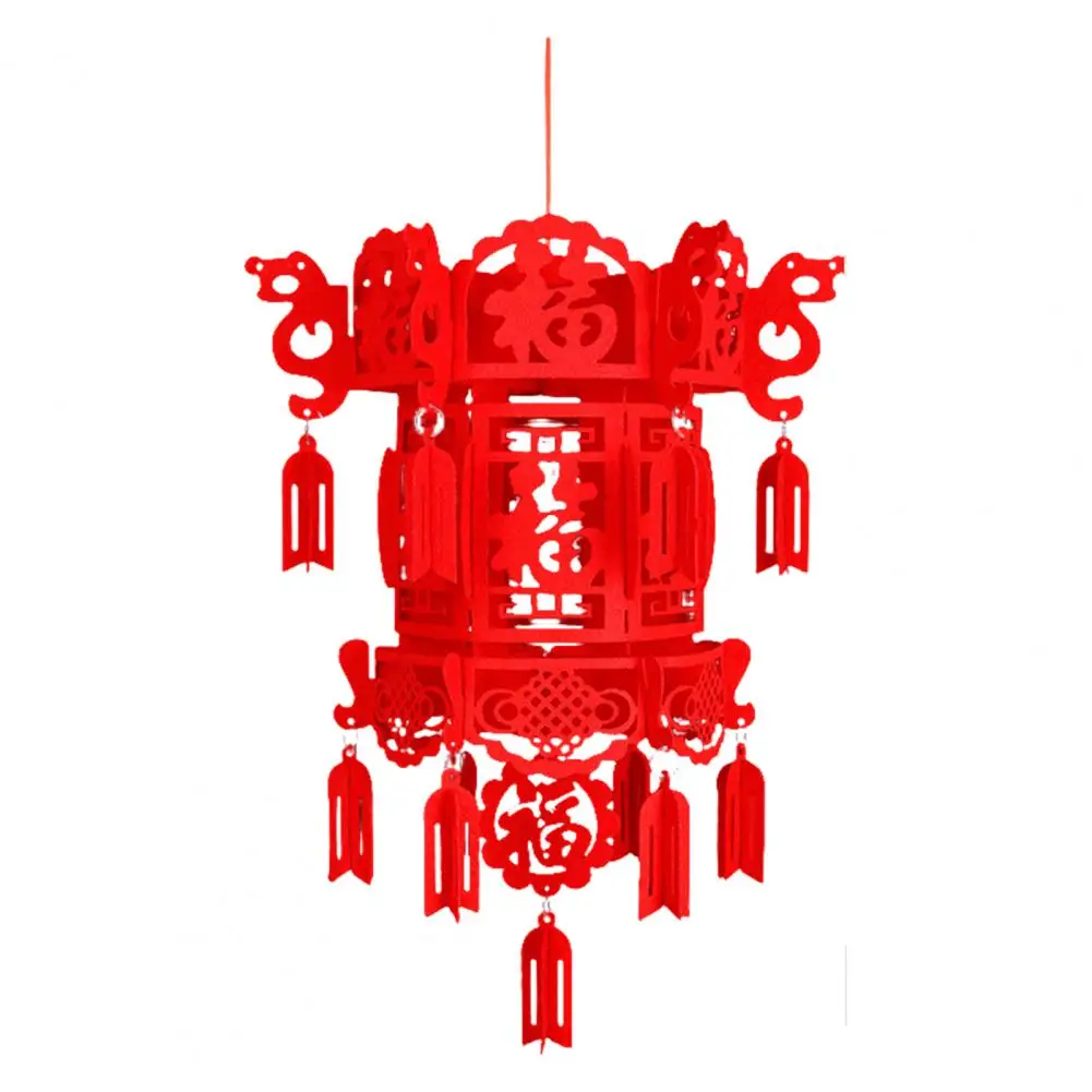 2025 DIY Red Lantern Chinese New Year Hanging Lantern Self-Assembly Good Luck Traditional Lantern for Spring Festival Party