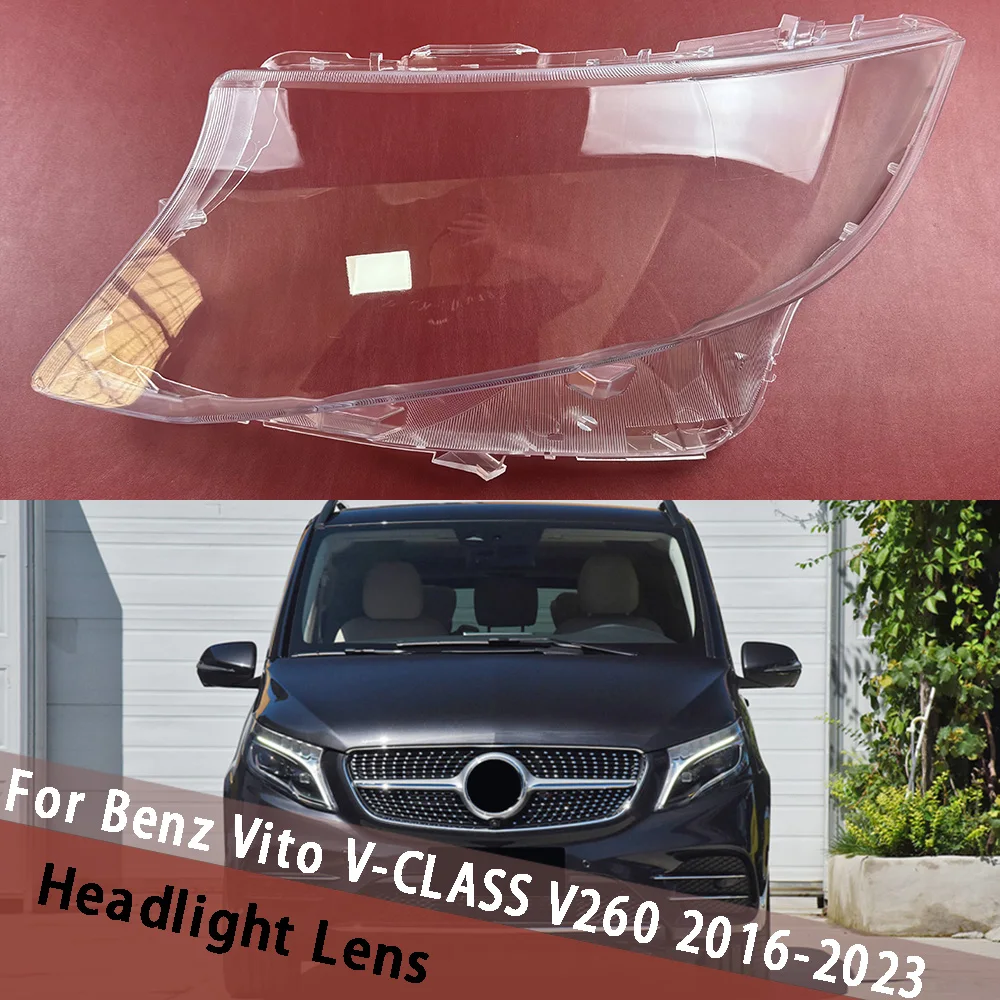 

For Mercedes-Benz Vito V-CLASS V260 2016-2023 Headlight Cover Lampshade Transparent Headlamp Housing Lamp Shell Lens Shade
