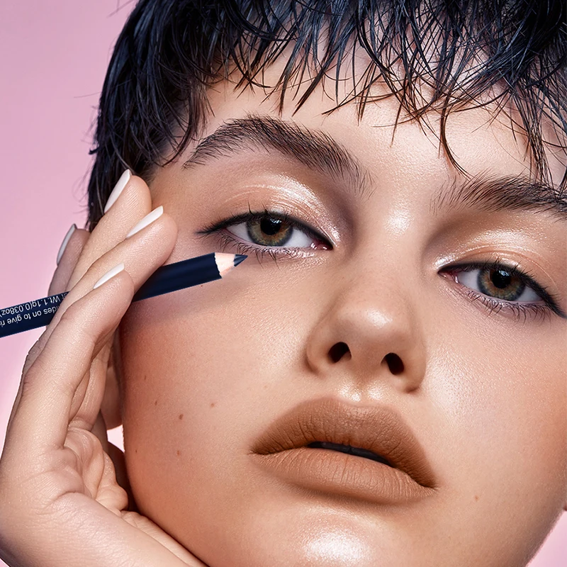 قلم تحديد عيون أسود من POPFEEL - كثافة ألوان عالية، مقاوم للماء، لمسة نهائية غير لامعة، مقاوم للتلطخ للمبتدئين والمحترفين.