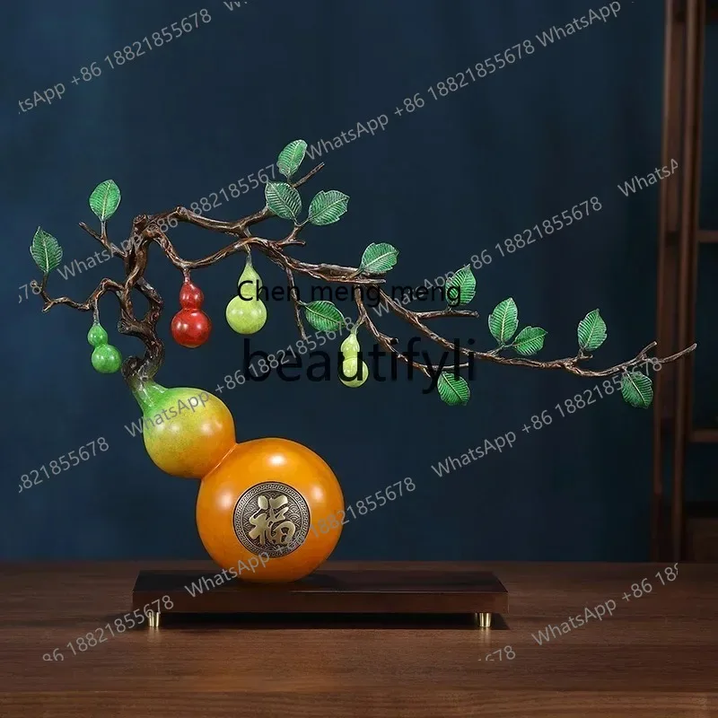 S7486 ss Everything goes well, gourd ornaments, brass home furnishing, living room housewarming, new home decoration gifts