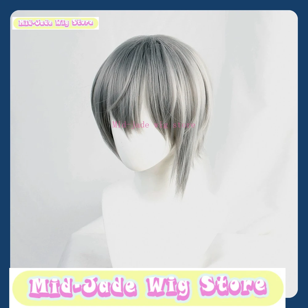 

Arknights Phantom Cosplay Wig Dark Grey Short Hair Synthetic Hair Anime Cosplay Halloween Mid-jade Wig Store