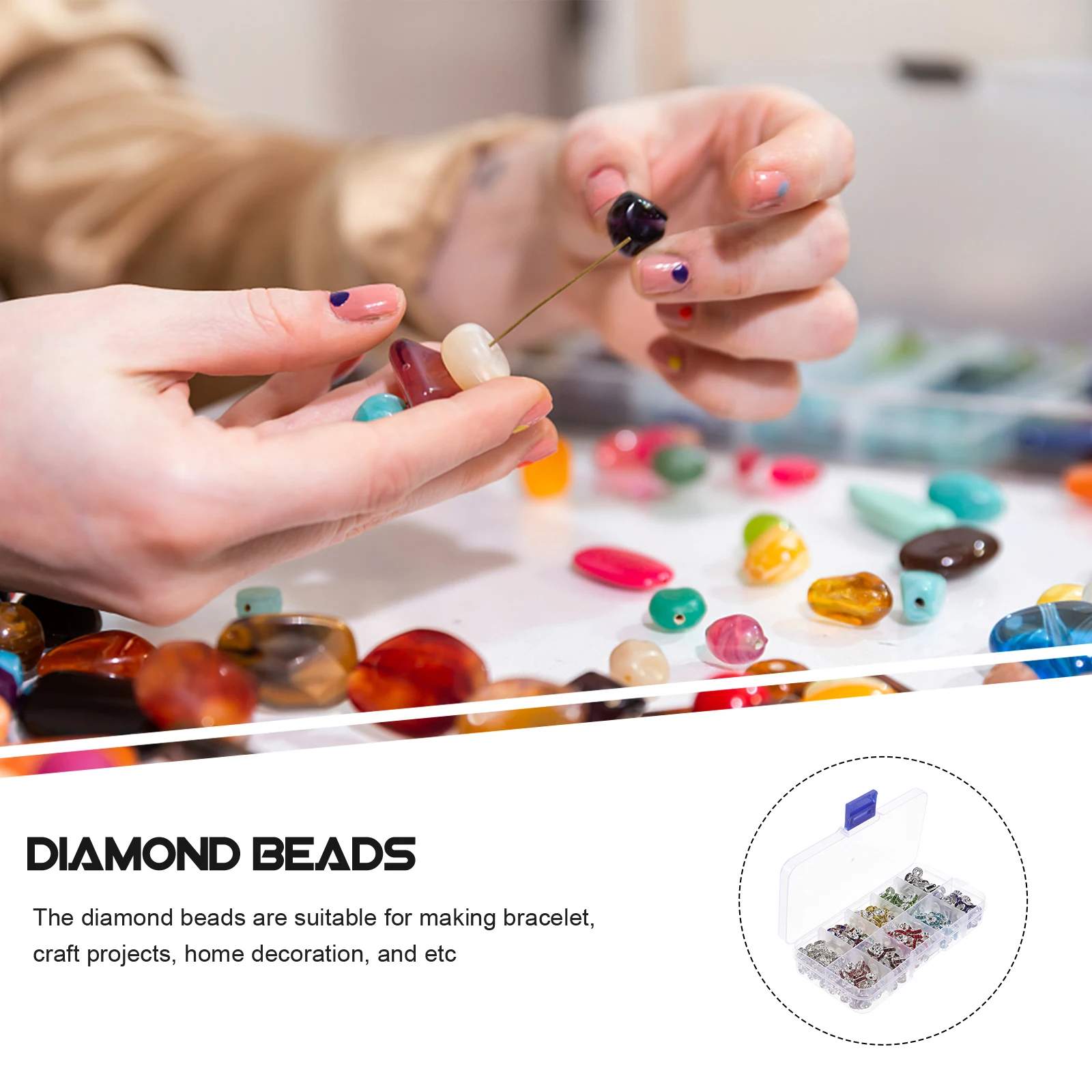 

400pcs 1 Box Spacer Iron Rhinestone Inlaid Diy Jewelry Making Diamond Decorative For Bracelet Necklace Craft Projects Diy Spacer