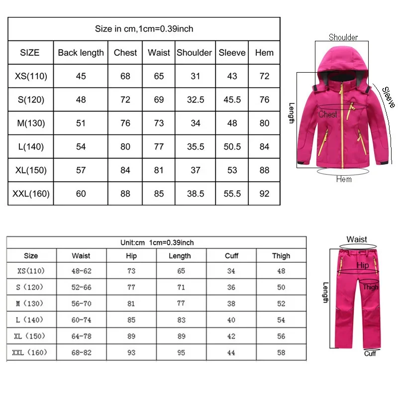 Imagem -06 - Kids Winter Outdoor Suit à Prova de Vento Impermeável Soft Shell Velo Esporte Mantenha Quente Esqui Caminhadas Calcinhas