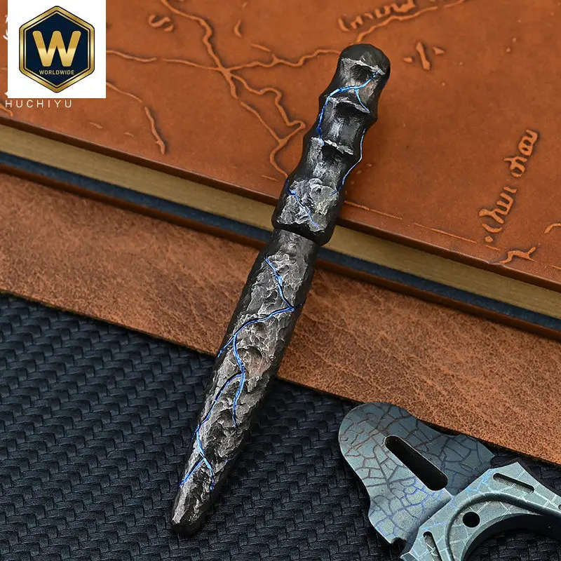 For Handmade Carved Titanium Alloy Tactical Pen, Liyan Limited Edition, Signing Ballpoint Pen, Portable Pocket Pen, EDC