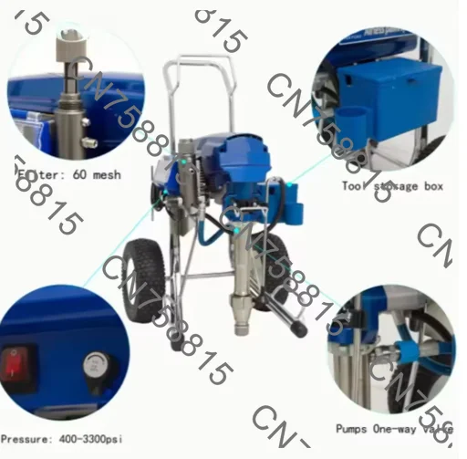 

For Painting & Putty Plaster 4000W，Professional Airless Sprayer 6.5L-8.5L - Heavy Duty Piston Pump Spray Gun