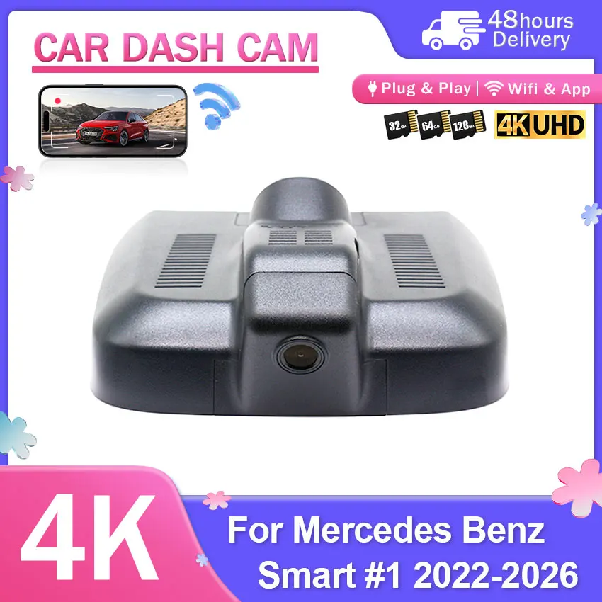 Dash Cam 4K For Mercedes Benz Smart #1 2022-2026 Plug and Play Car DVR Dashcam Camera Video Recorder