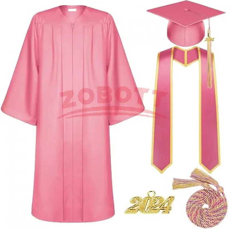 

Neutral adult graduation gown hat tassel set matte uniform charm rope and shawl sf/1