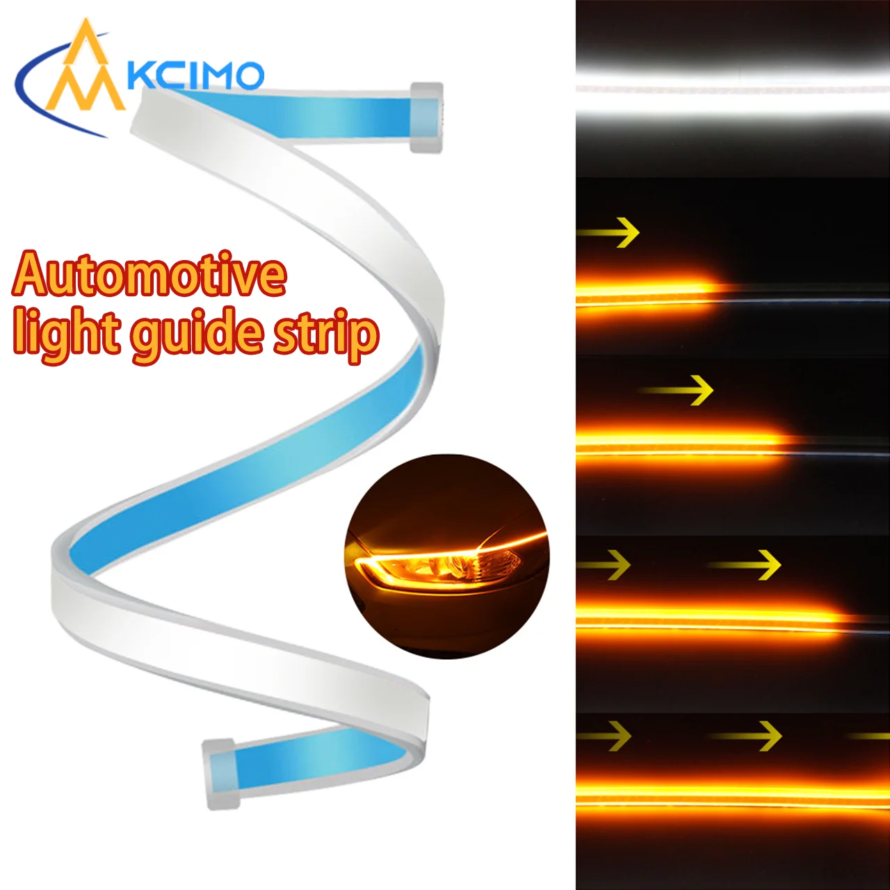 1Pc 12V Flexible LED Car Daytime Running Light - Waterproof Strip White Turn Signal Brake Flow Lights for Car Styling