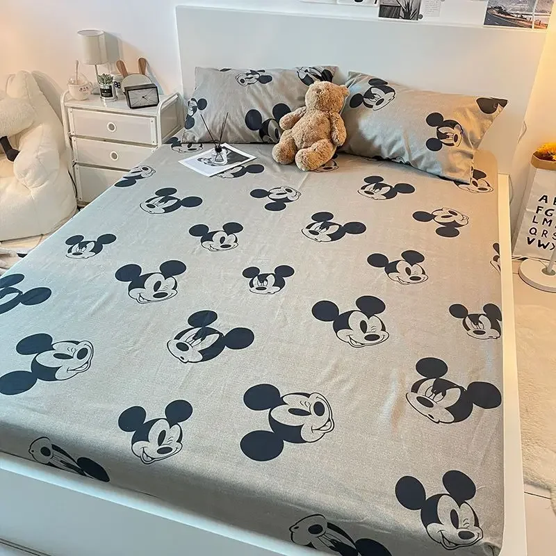 Disney-Protector de sábana de Mickey Mouse, colcha de dibujos animados, funda protectora de prevención de polvo, regalo de fiesta