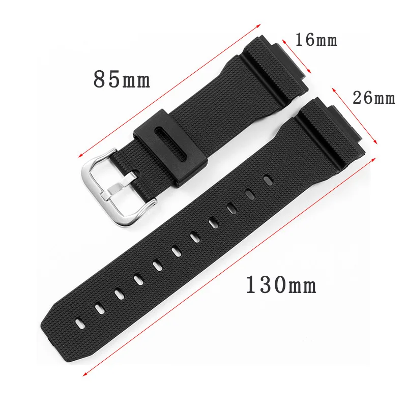 Suitable for CasioDW6900/DW5600/GM2100/GA2100Watch Strap with Checkered Pattern and Raised Edge 16mm