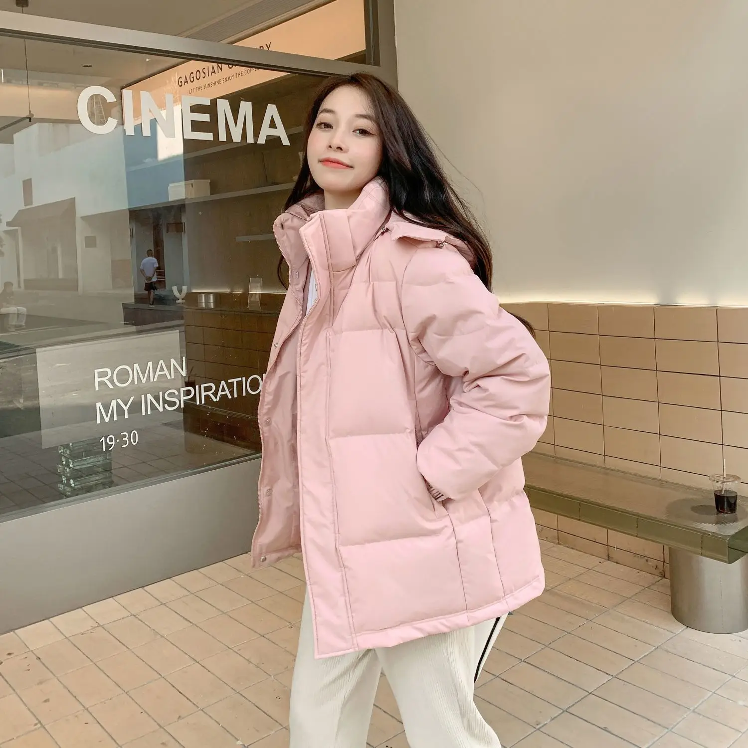 

90% Duck Down Jacket Women Fall Winter 2024 Long Sleeve Thicken Warm Oversized Puff Jackets Chic with A Hood Outerwear R509