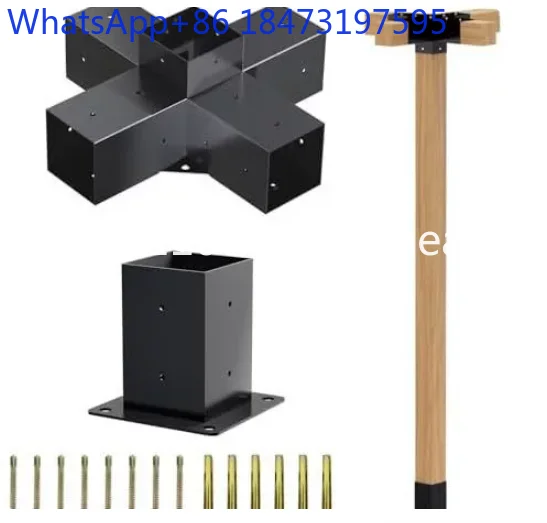 Pergola Bracket Set Three-way Right-angle Bracket Rear Seat Kit Wooden Beam Pavilion Patio Wooden House