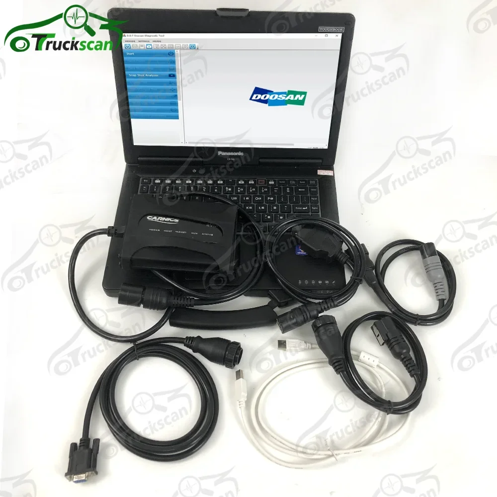 For oem DOOSAN uVIM Scanner kit Heavy Duty Communication Interface Forklift Excavator Loader Diagnostic tool detector+cf53laptop