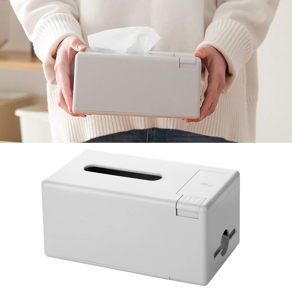

Tissue Box With Toothpick Dispenser Multifunctional Silicone Anti-Slip Base Automatic Roll-Out Design Desktop Organizer