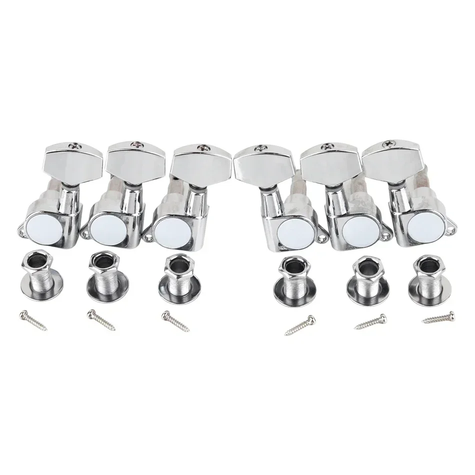 Gearlly 6Pcs 3L3R Big Square Sealed String Tuning Pegs Tuning Keys Machine Heads Tuners For Electric Guitar or Acoustic Guitar