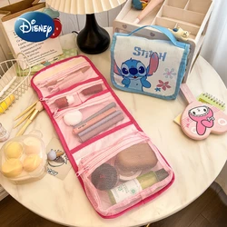 Disney Stitch New Cosmetic Bag Luxury Brand Fashionable Women's Portable Cosmetic Bag Cartoon Cute Folding Storage Toiletry Bag