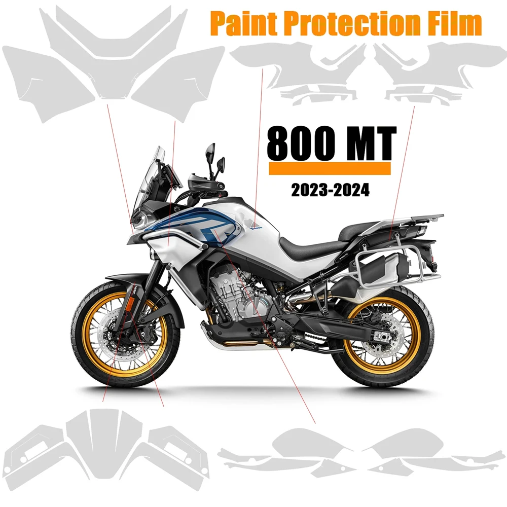 For CFMOTO 800 MT 2023-2024 PPF Complete Fairing Paint Protection Kit 800MT TPU Protective Film Invisible Car Cover Accessories