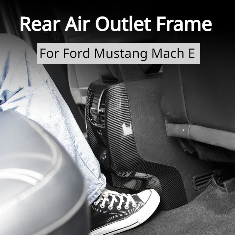 

Rear Air Outlet Frame for Ford Mustang Mach-E Anti-kick Plate Sticker Protective Cover Carbon Fiber ABS Rear Decorative Frame