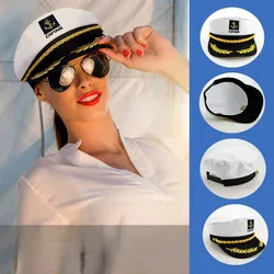 Pink Navy Hat Adult Yacht Military Captain Hats Adjustable Men Women Navy Marine Admiral Cap Costume Party Fancy Accessories