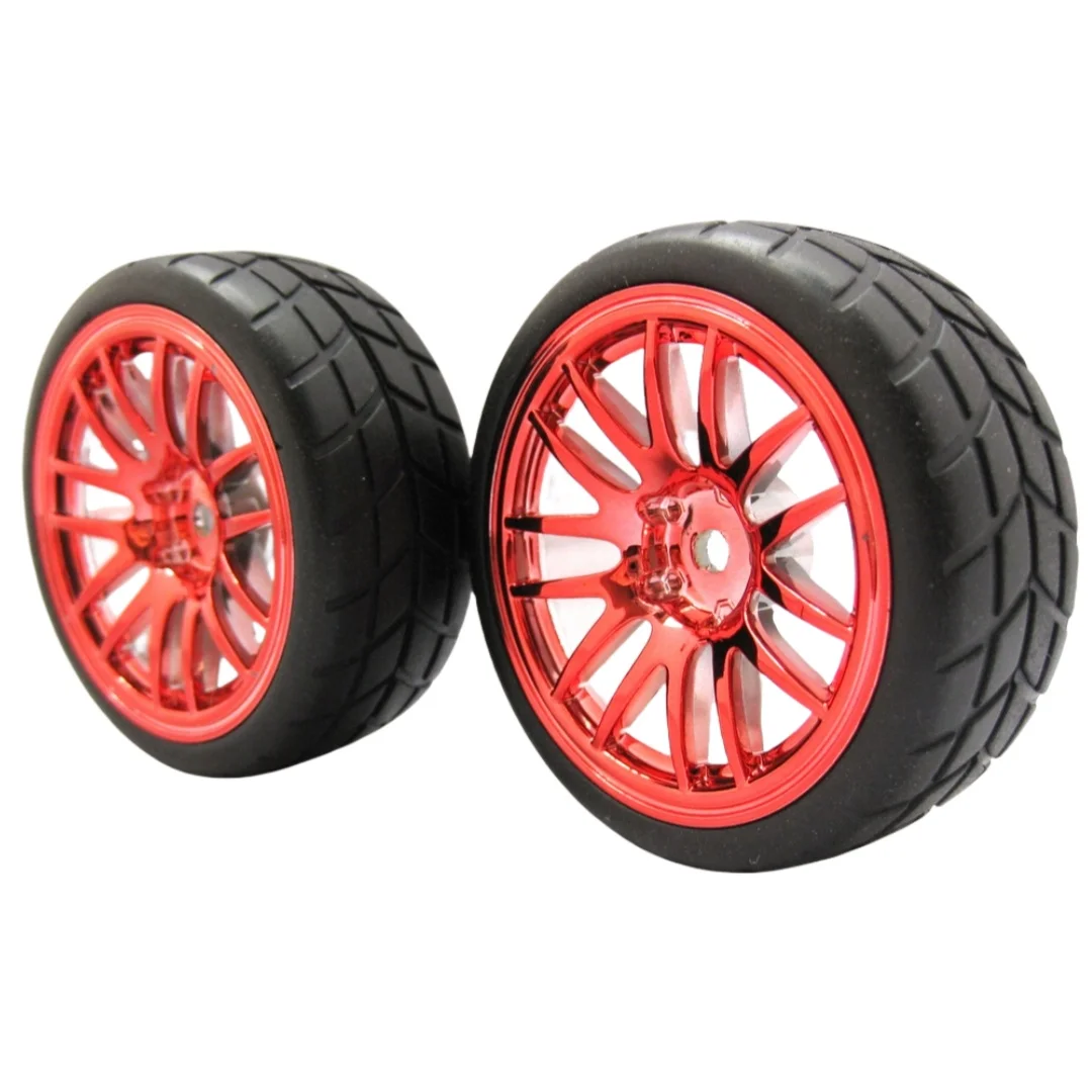 

4pcs 1/10 On-Road Car Tires 27*65MM Plastic Wheel Rim Rubber Tyre for HSP Tamiya HPI Kyosho 94122 94123 D3 D4 tt02 tt01