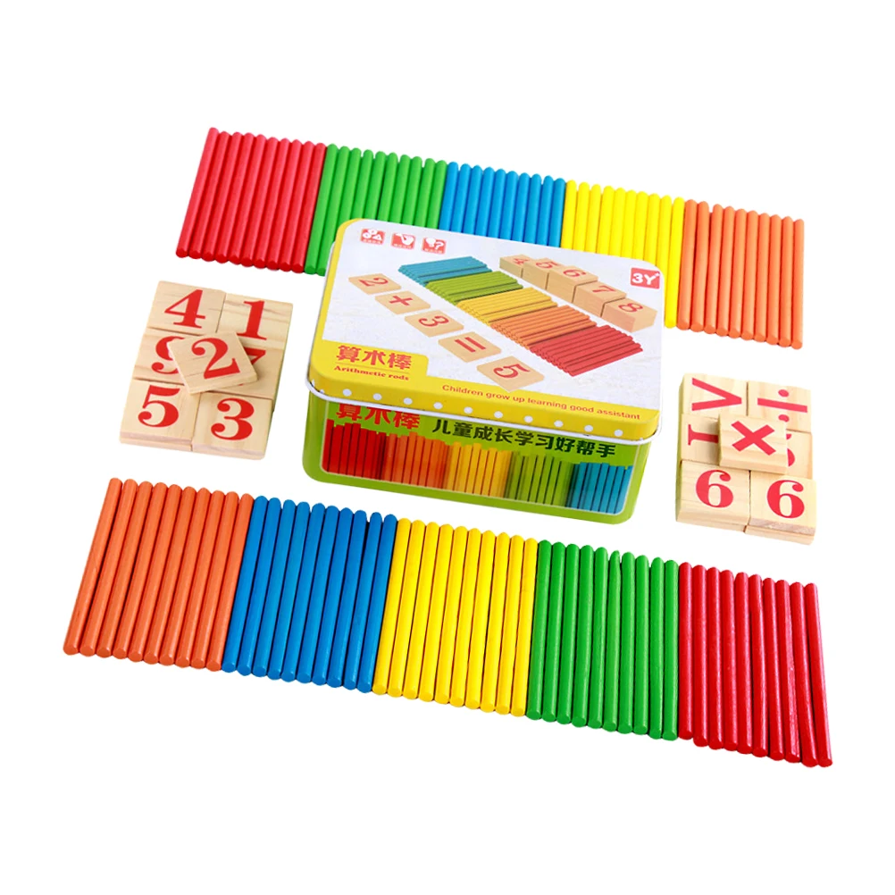 

1Set Number Game Sticks Math Calculating Tool Wooden Arithmetic Rods for Kids Hands-on Learning Pre-School Education