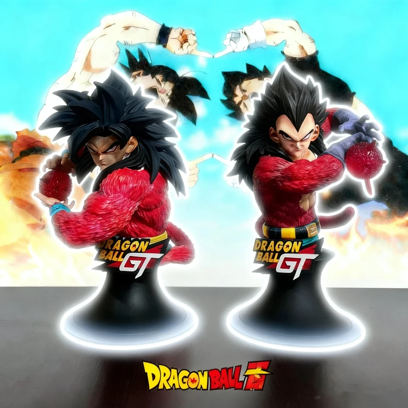 

24cm Dragon Ball Super Saiyan 4 Goku Vegeta Bust Statue Action Figures With Base Pvc Collection Model Home Decor Anime Toy Gift