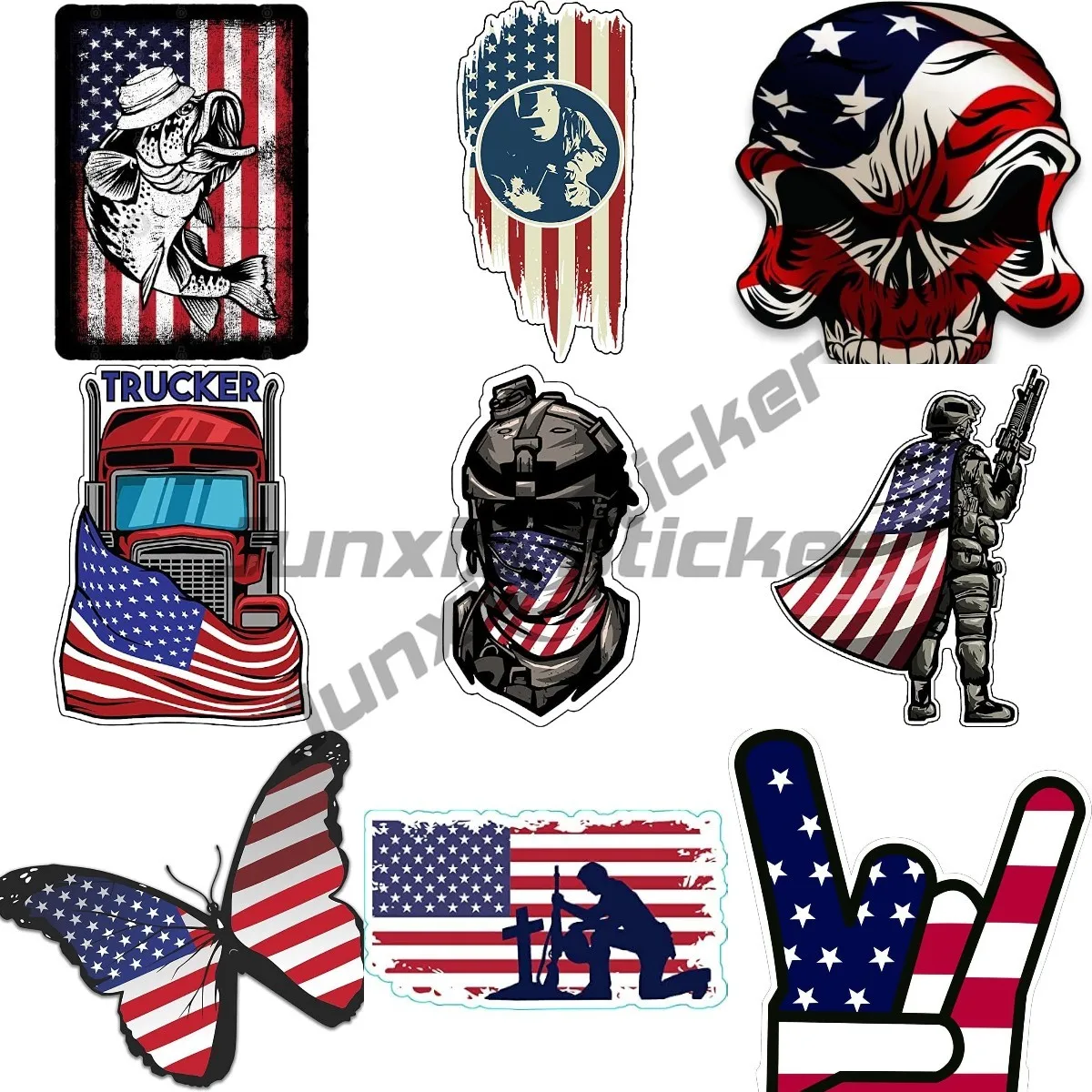 American Flag Veteran Distressed Military Vinyl Sticker Car Bumper Truck SUV Window Wall Boat Cup Laptop or Any Smooth Surface