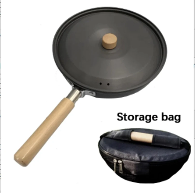 Lightweight Camping Frying Pan Tableware Nonstick Fry Pan Cooker Outdoor Frying Pot Tableware Hiking Pan for Home Backpacking