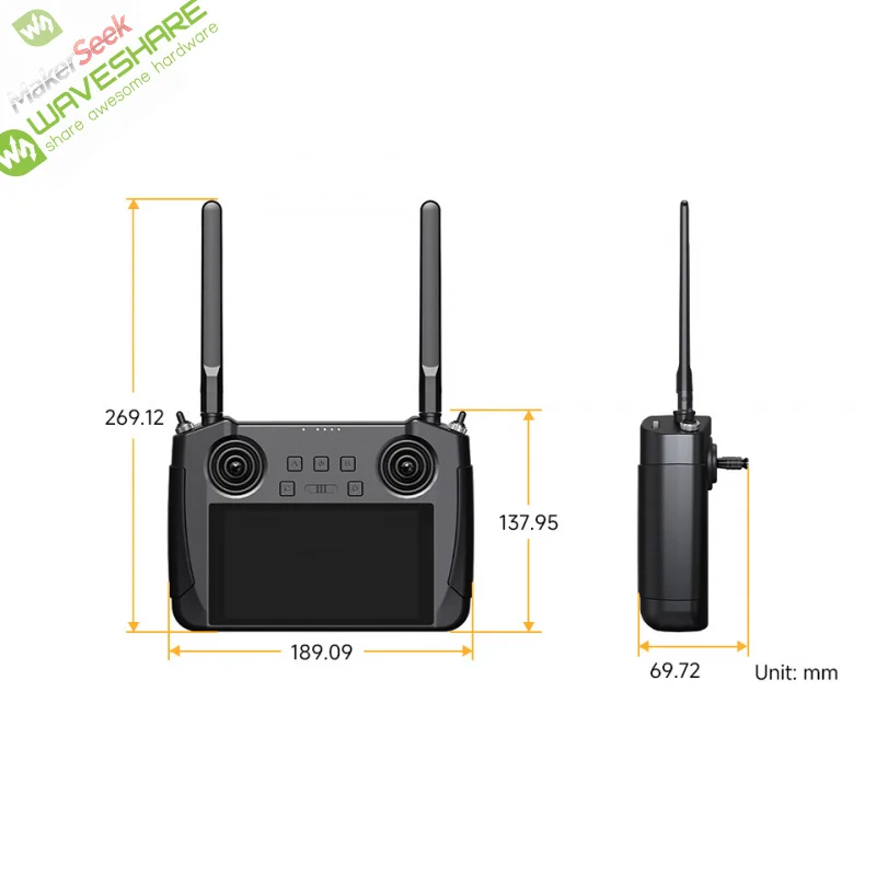 SKU-31986 Waveshare EyeLink-RC-S1 Enterprise Edition محطة أرضية محمولة خفيفة الوزن، وحدة معالجة مركزية 8 النواة، على متن 5.5 بوصة 1080 بكسل
