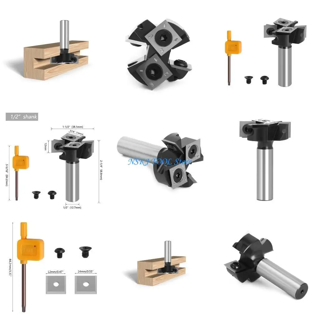 L8RC High-performance 2+2 Flutes Insert Planer Router Bit Planing Bit Suitable for Woodworking Compact-size
