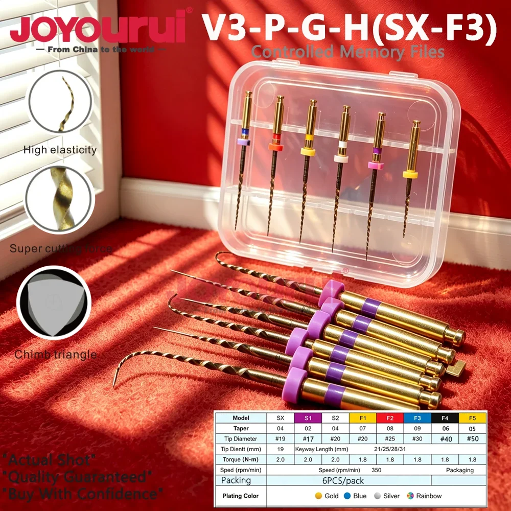 SX-F3 Heat-Activated Rotary Nitinol Dental Root Canal File 25mm Thermally Activated Nickel-Titanium Tooth Pulp Files Odontologia