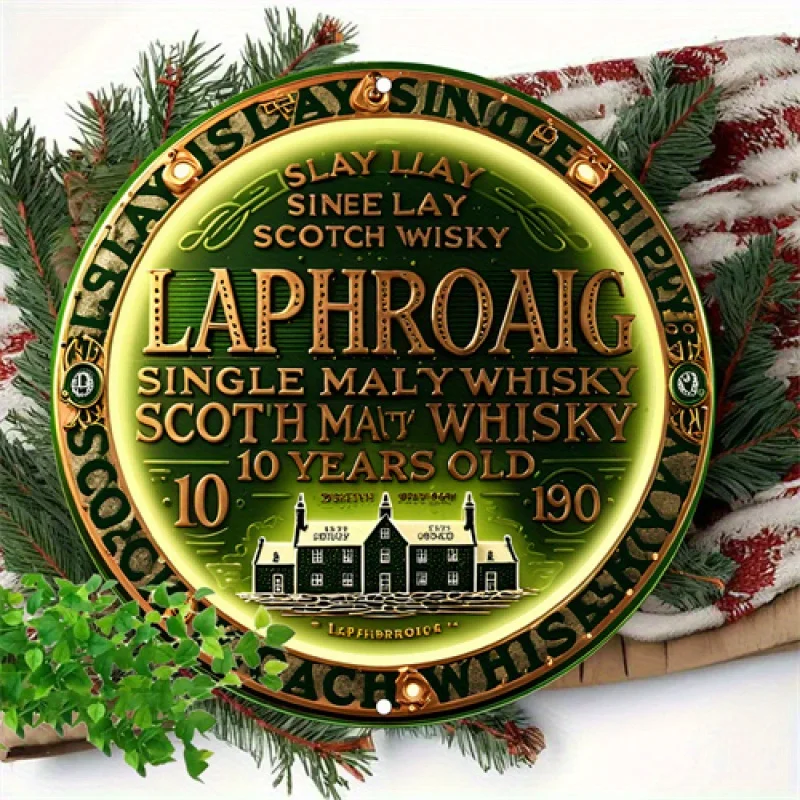 Tin Sign - Vintage Durable Metal Plaque Wall Decor, Laphroaig Single Malt Scotch Whisky Bar Sign Home Office Bar Man Cave Wall A