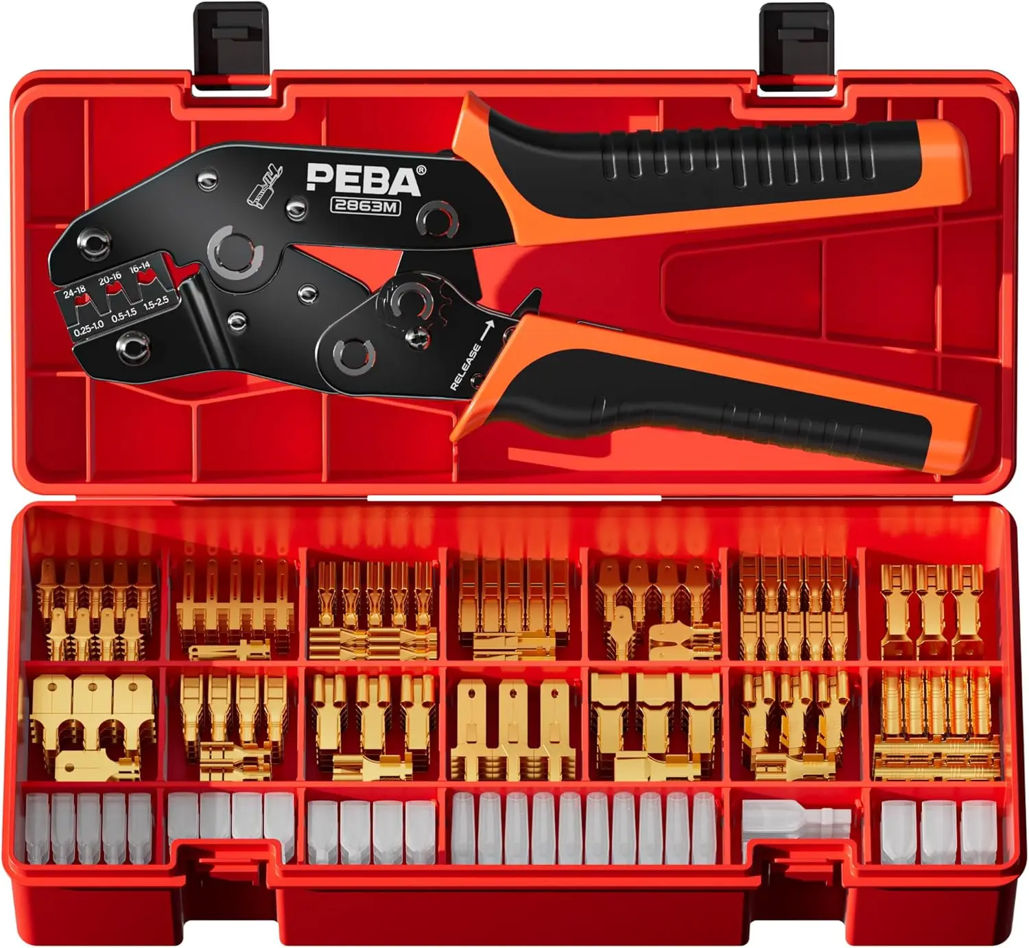 

14-Size Quick Splice Wire Connector Kit with Ratcheting Crimper for Car Audio and Electrical Wiring